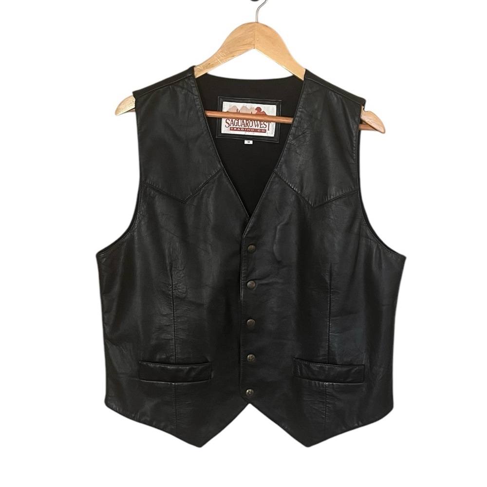 Saguaro West•Black Leather Vest